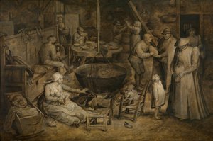 Visita aos camponeses (óleo sobre painel) de Jan the Elder Brueghel