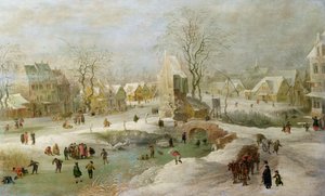 Cena de inverno na Holanda de Jan the Elder Brueghel