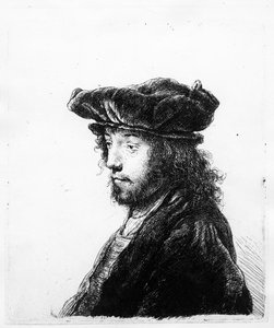 Uma cabeça oriental, gravada por Rembrandt, c.1635 (gravura)
