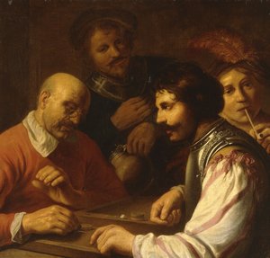 Jogadores Tric-Trac em uma estalagem, c.1623-5
