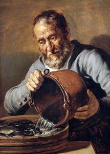 Água e Velhice: Peixaria com balde e banheira de peixe, 1623-5