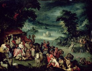 O Grande Dilúvio (óleo sobre cobre) de Jan the Elder copy Brueghel