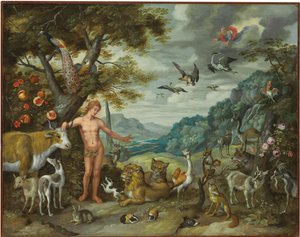 Adam Nomeando os Animais, da História de Adão e Eva
