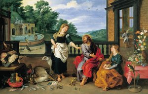 Cristo na casa de Marta e Maria de Jan Brueghel the Younger