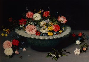 Flor ainda vida (óleo no painel) de Jan the Younger Brueghel