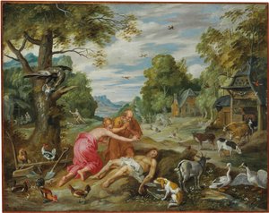 A morte de Abel, da história de Adão e Eva de Jan Brueghel the Younger