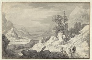 Paisagem de montanha com um vale de rio de Jan van Aken