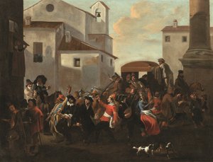 Um carnaval numa praça romana (óleo sobre tela)