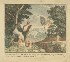 Uma mulher faz um sacrifício a Príapo Cenas da coleção de poesias de Virgílio Bucolica (título da série)