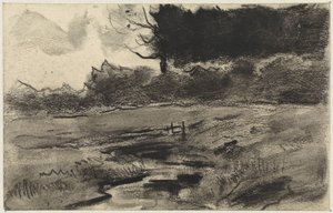 Paisagem com borda de floresta e água de Jan van Essen