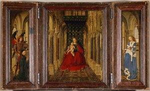 Entronização de Santa Maria (pintura sobre madeira) de Jan van Eyck