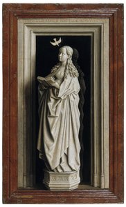 O Díptico da Anunciação, painel direito, 1434-1435 de Jan van Eyck