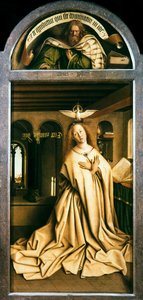 O Retábulo de Gante. Adoração do Cordeiro Místico: Virgem Anunciada, 1432. de Jan van Eyck