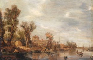 vista do rio de Jan van Goyen (follower of)