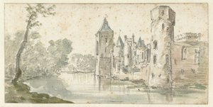 Vista do castelo Egmond de Jan van Goyen (possibly)
