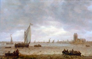 Estuário do Maas, Dordrecht. de Jan van Goyen