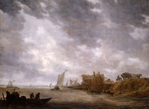 Uma cena do rio, 1642. de Jan van Goyen