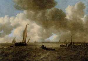 Uma paisagem marítima tempestuosa de Jan van Goyen