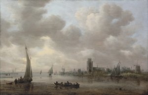 Vista do rio Maas e de Dordrecht de Jan van Goyen