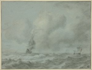 Barcos no oceano de Jan van Goyen