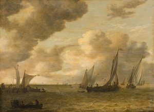 Estuário com veleiros de Jan van Goyen