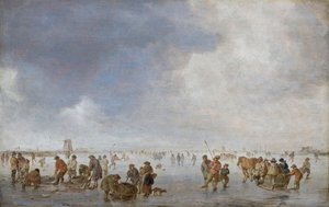 Cena de inverno no Gelo de Jan van Goyen