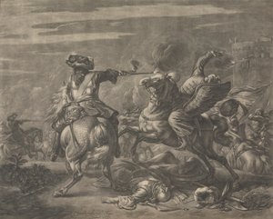 Cena de batalha - Morte de um turco de Jan van Huchtenburg