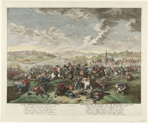 Batalha equestre no norte de Itália, c. 1702-1703
Pugna Germanorum et Gallorum in Italia / Battle of the Germans with the French in Italien (título sobre o objecto) de Jan van Huchtenburg