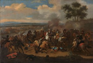 A Batalha do Boyne, Irlanda, entre os reis James II e William III, 12 de julho de 1690