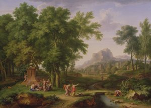 Paisagem árcade com um busto de Flora, 1724-25 (par para 68872)