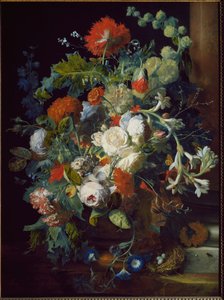 Natureza Morta. Cesta de Flores. (óleo sobre tela. de Jan van Huysum