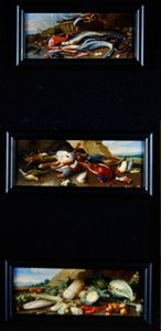 Ainda vida tableaux - peixe, jogo, legumes de Jan van Kessel the Elder