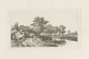 Paisagem com barco atracado
Arredores de Utreque (título da série) de Jan van Lokhorst