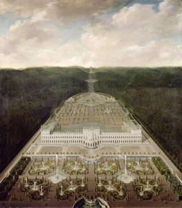 Vista do castelo para o octógono, depois de 1716