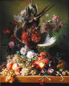 Ainda vida com faisão e flores, 1838-39