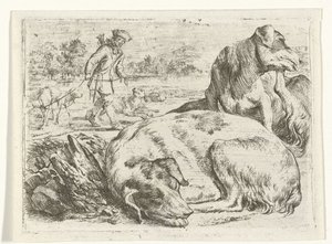 Caçador com seus cães de Jan van Ossenbeeck