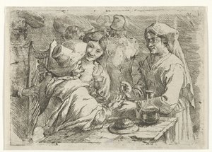Cartomante com um cliente de Jan van Ossenbeeck