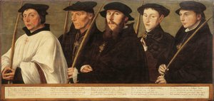 Cinco membros da Peregrinação da Irmandade de Jerusalém em Utrecht, ca 1541 de Jan van Scorel