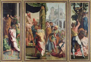O Sermão, a prisão e o martírio de São Tiago Maior, do políptico de Santo Estêvão e São Tiago Maior, c.1541