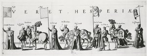 Braços de Castela e Leão na Procissão Fúnebre do Imperador Carlos V, 1559 de Jan van and Doetechum Doetechum the elder
