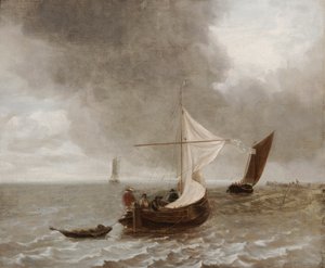 Barcos à vela numa brisa