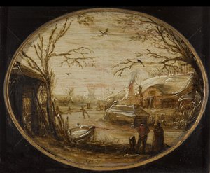 Paisagem de inverno de Jan van de Velde (II) (attributed to)