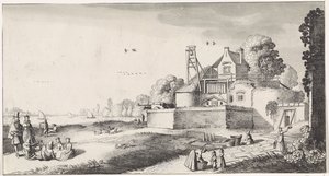 Campo de branqueamento em frente de um forte
Playsante lantschappen ende vermakelycke gesichten (título da série) de Jan van de Velde (II)