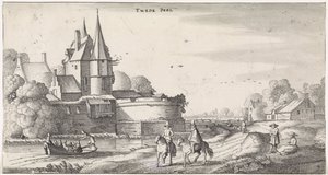 Números perto de um castelo numa paisagem fluvial
Playsante lantschappen ende vermakelycke gesichten (título da série)