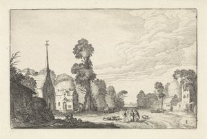 Números e gado numa aldeia com uma igreja
Paisagens (título da série)
Amenissimae aliquot requculae (título da série) de Jan van de Velde (II)