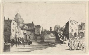 Vista de um canal em uma cidade Seascapes (título da série) de Jan van de Velde (II)