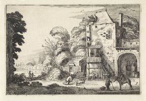 Pousada em uma paisagem Paisagens (título da série) Amenissimae aliquot requculae (título da série) de Jan van de Velde (II)