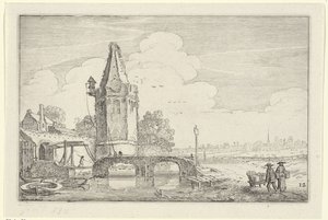 Paisagem com uma torre e uma ponte sobre o rio Niers
Paisagens (título da série)
Amenissimae aliquot requculae (título da série) de Jan van de Velde (II)