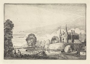 Barco de recreio num fosso
Paisagens (título da série)
Amenissimae aliquot requculae (título da série) de Jan van de Velde (II)