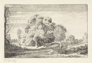 Cavaleiro numa paisagem ao nascer do sol
Paisagens (título da série)
Amenissimae aliquot requculae (título da série) de Jan van de Velde (II)